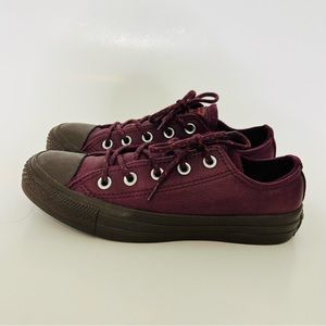 Converse Burgundy Leather Low Top All Star Sneakers Size 5.5